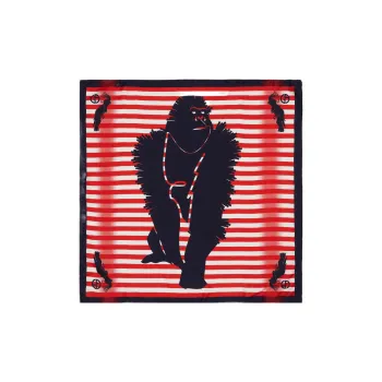 GIORGIO ARMANI Silk Scarves Unisex Red