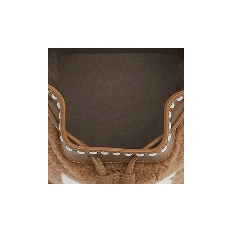 FENDI Mon Tresor Sheepskin Bucket Bags Shoulder Bag Crossbody Bag Handbag Mini Women's Brown-5