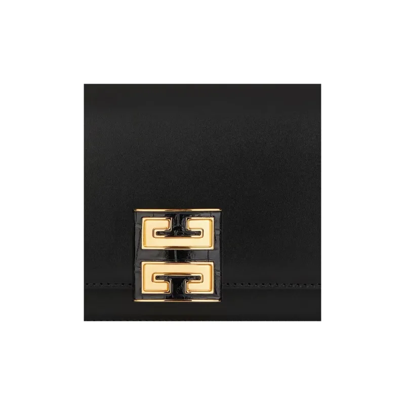 GIVENCHY Calfskin Shoulder Bag Crossbody Bag Small Size Women's Black-4