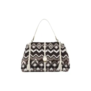 Chloe Penelope Series Virgin Wool Handbag Shoulder Bag Large Size Women's Brown & Multicolor