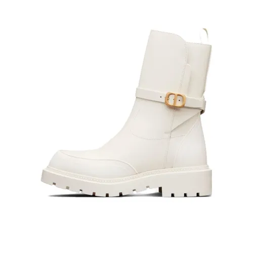 DIOR Empreinte Ankle Boots Women's White