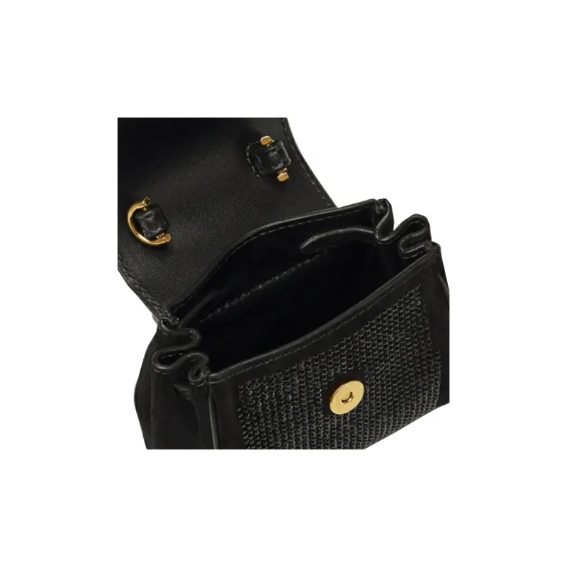 VERSACE La Medusa Calfskin Crossbody Bag Shoulder Bag Mini Women's Black-3