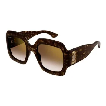 Cartier Tortoiseshell Geometric frame Sunglasses