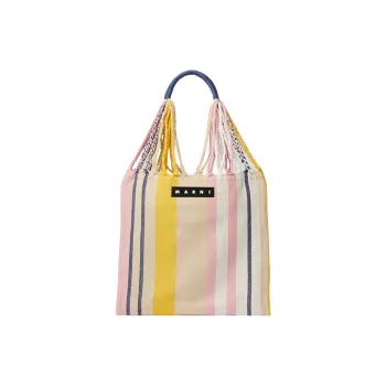 MARNI Fabric Hammock Handbag Small Size Women's Pink & Yellow & White
