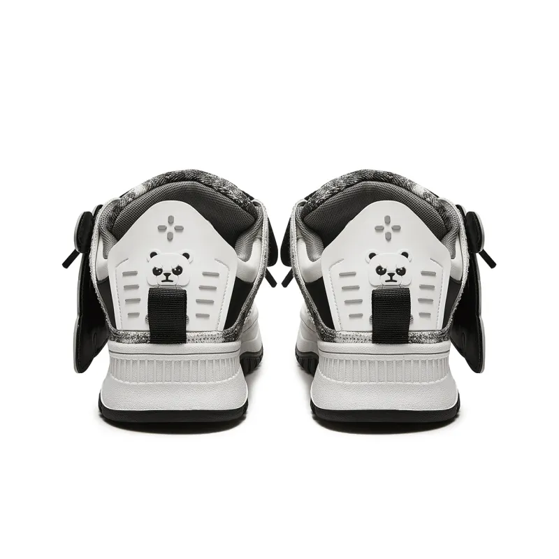 MC DOS Puffy Shoes Anti Slip Wear Resistant Low Top Skateboard Shoes Unisex Black-3