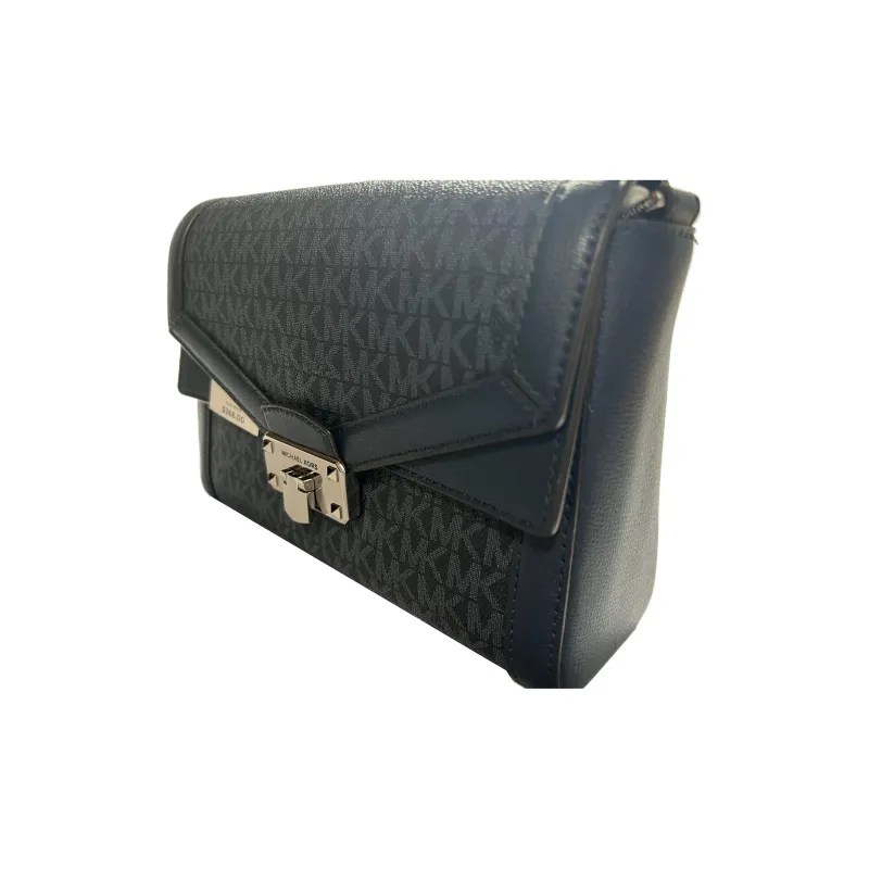 MICHAEL KORS Kinsley PVC Bonded Leather Bacchus Bag Shoulder Bag Crossbody Bag Women's Black Gray Color-1