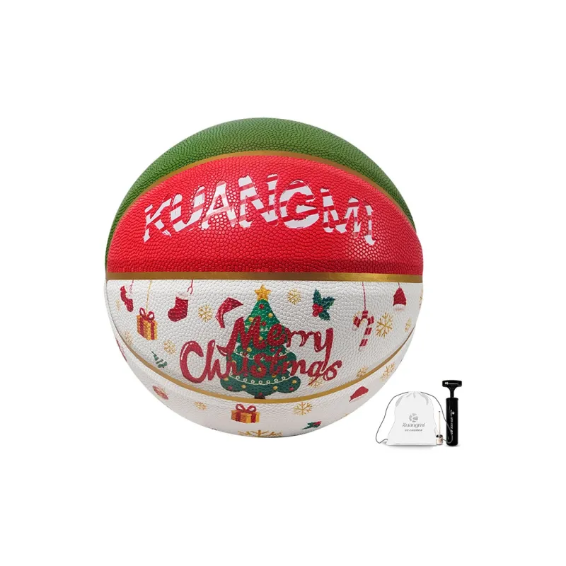 Kuangmi PU Basketball Red Green White Size 7 Training Unisex-10