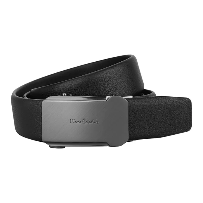 PIERRE CARDIN Business, Casual, Automatic Buckle Top Grain Cow Leather Belts Men's Black Width 3.4cm-2