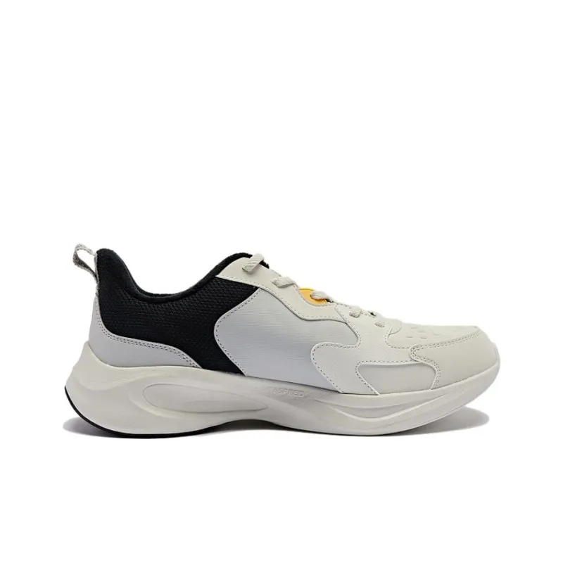 QIAODAN Anti Slip Wear Resistant Running Shoes Men's White Gray-1