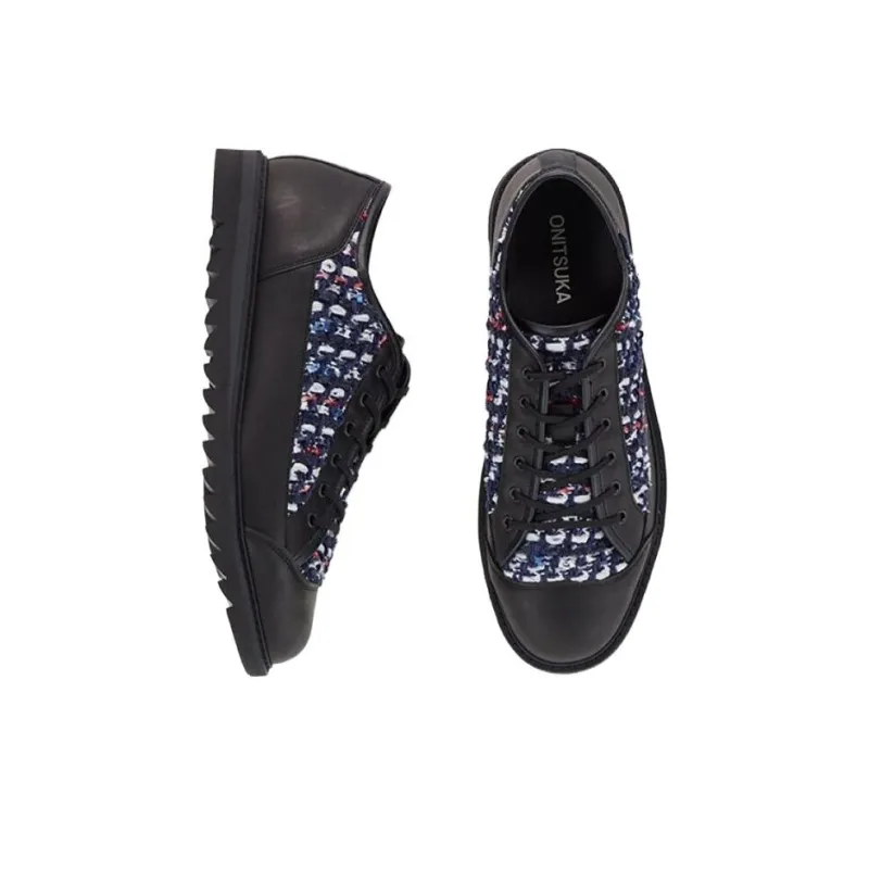 Onitsuka Tiger Blucher Lo Wear-Resistant Low-Top Casual Shoes Unisex Black Blue-2