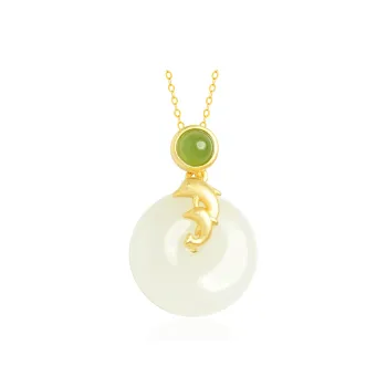 Yi Zhen Ge Hetian Jade 925 Silver Pendants Women's White Jade