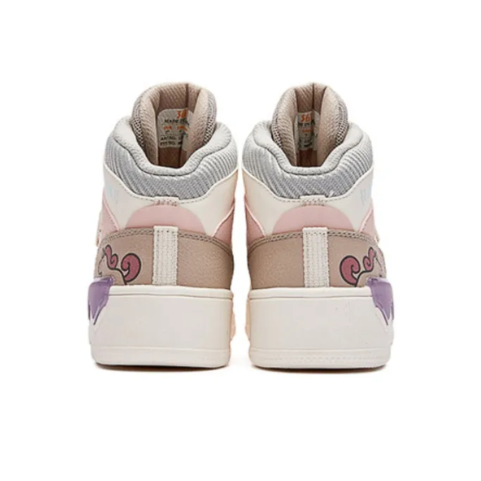 361° Durable Breathable High Top Skateboard Shoes Women's Feather White-3