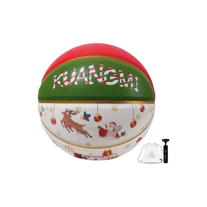 Kuangmi PU Basketball Red Green White Size 7 Training Unisex-9
