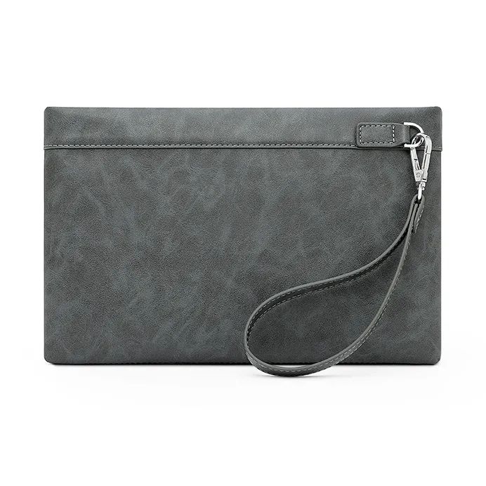 MashaLanti Synthetic Leather Shoulder Bag, Handle Bag, Clutch Regular Men's Smoke Gray-3