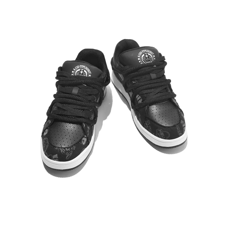 DoraemonA Box Limited Edition Puffy Shoes Low-Top Skateboard Shoes Unisex-5