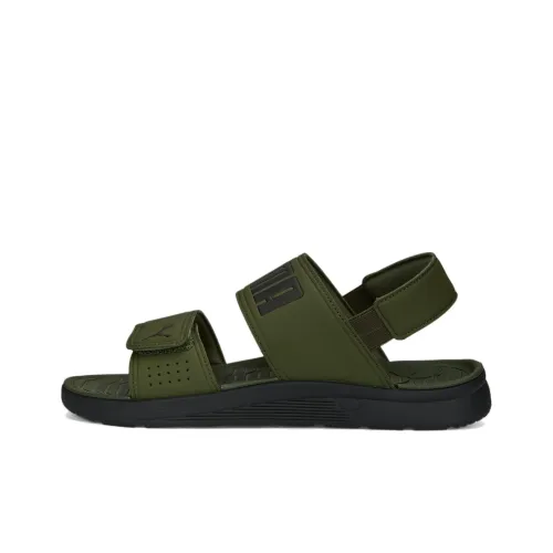 PUMA Backstrap Beach Sandals Unisex Army Green