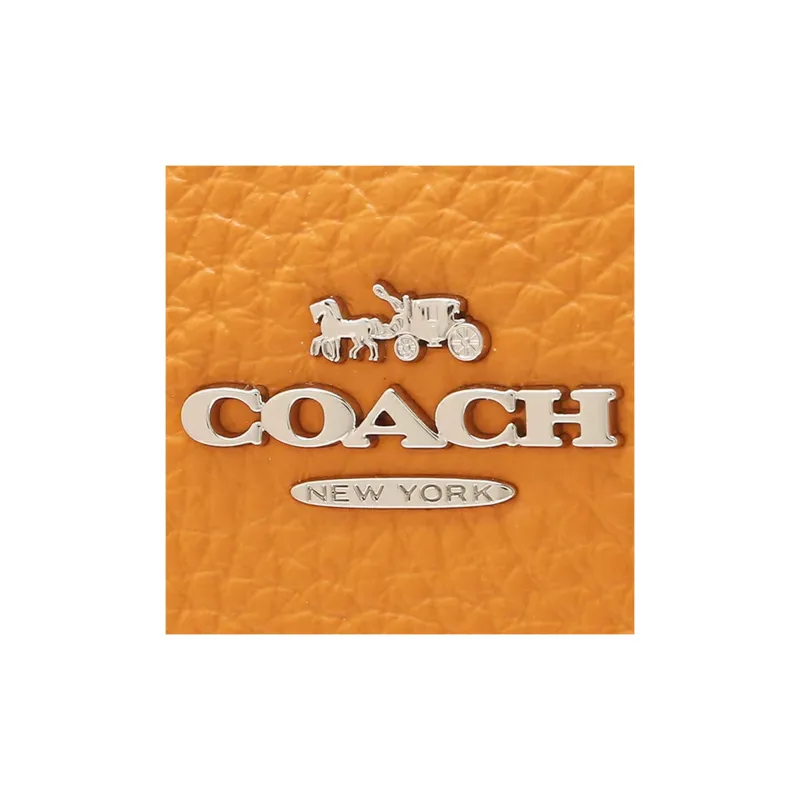 COACH Zip Around Leather Clutch Wallet Trumpets Women's Papaya-2