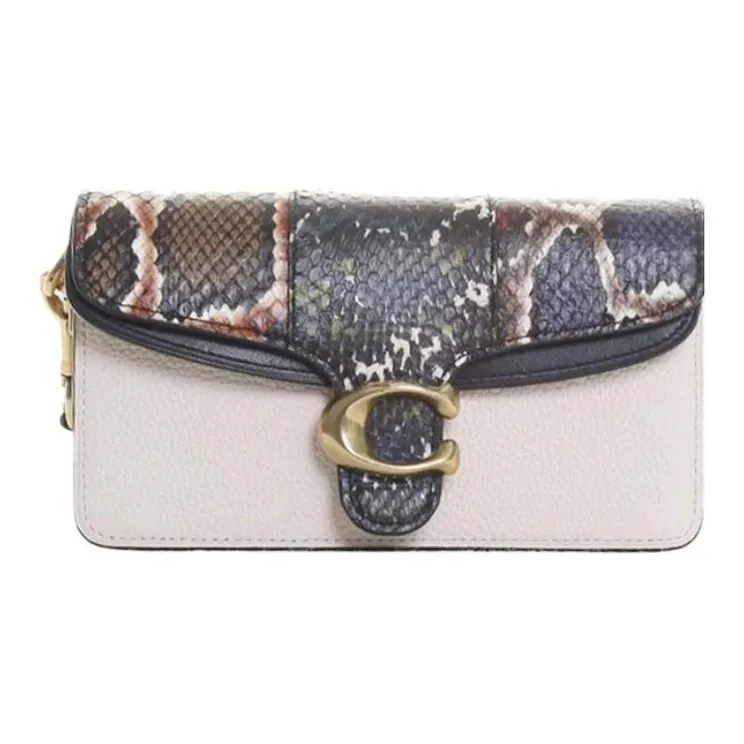 COACH Tabby Leather Shoulder Bag, Crossbody Bag Women's White Black Multicolor-1