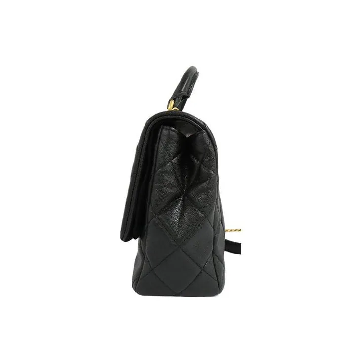 CHANEL 23P SS Calfskin Handbag, Shoulder Bag, Crossbody Bag Women's Black-2
