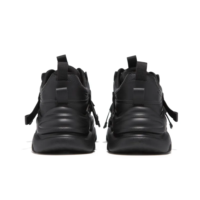 A02 Toby Black Wear-Resistant Low-Top Chunky Sneakers Women's-7