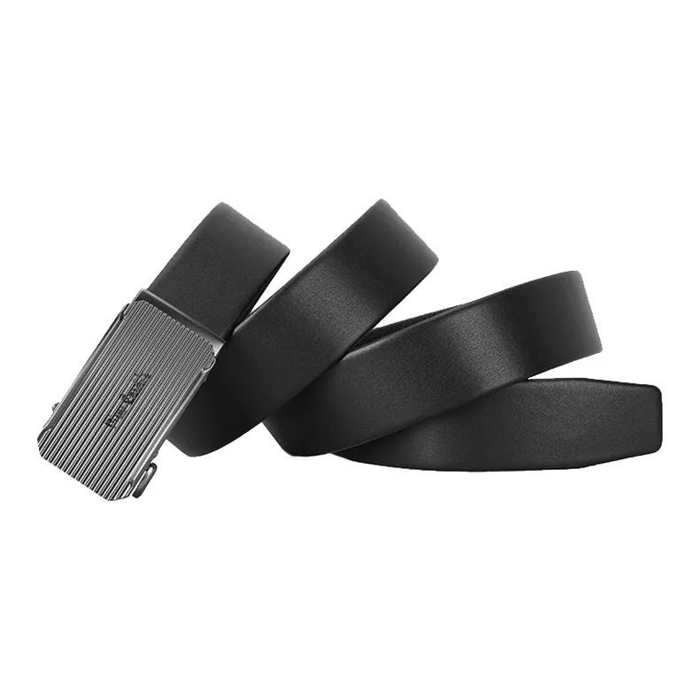 PIERRE CARDIN Men's Business, Casual, Automatic Buckle Top Grain Cow Leather Belts Men's Black Width 3.5cm-2