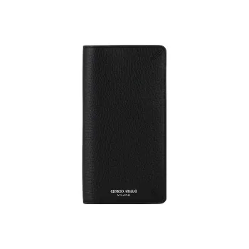 GIORGIO ARMANI Embossed Leather Wallet Men's Black