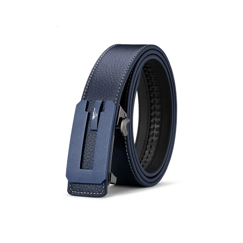 SEPTWOLVES Business Casual Automatic Buckle Leather Belts Men's Width  3.5cm-4