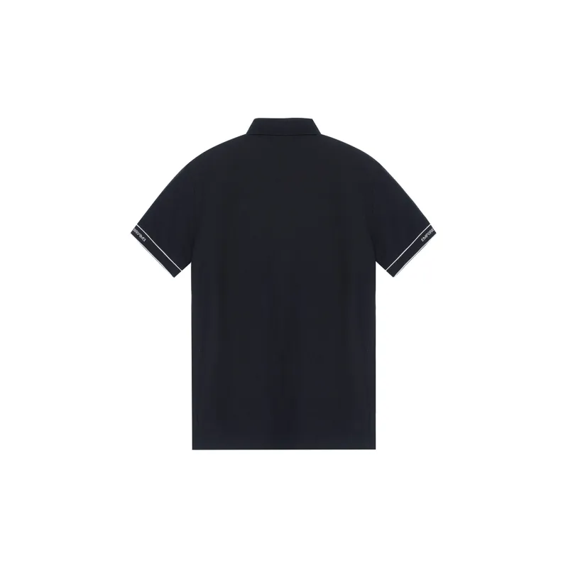 EMPORIO ARMANI Polo Shirt Men's Black With White Logo-1