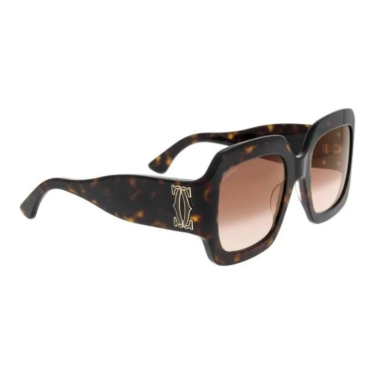 Cartier Tortoiseshell Geometric frame Sunglasses-2