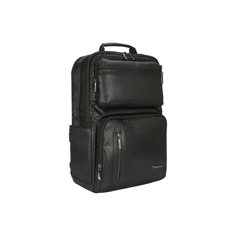 Diplomat Fabric Laptop Backpack Large Size Unisex Black-5