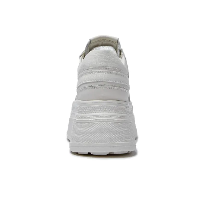 LAORENTOU Height Increasing Balance Wear Resistant Lightweight Breathable Low Top Skateboard Shoes Women's Ecru-3