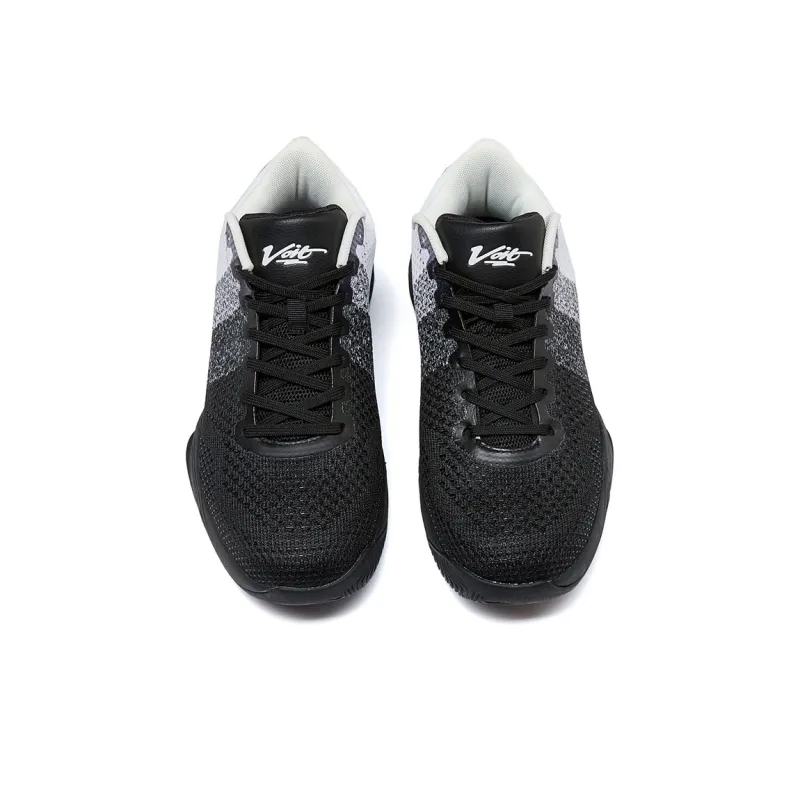VOIT Basketball Shoes Men Low Top Black/Ice White-3