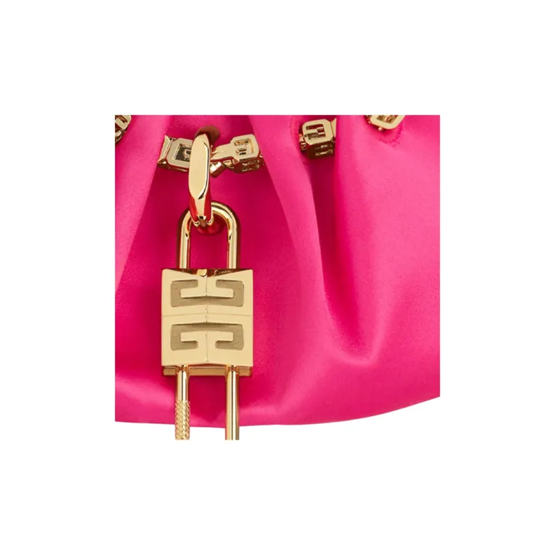 GIVENCHY Kenny Satin Handbag Mini Women's Neon Pink-3