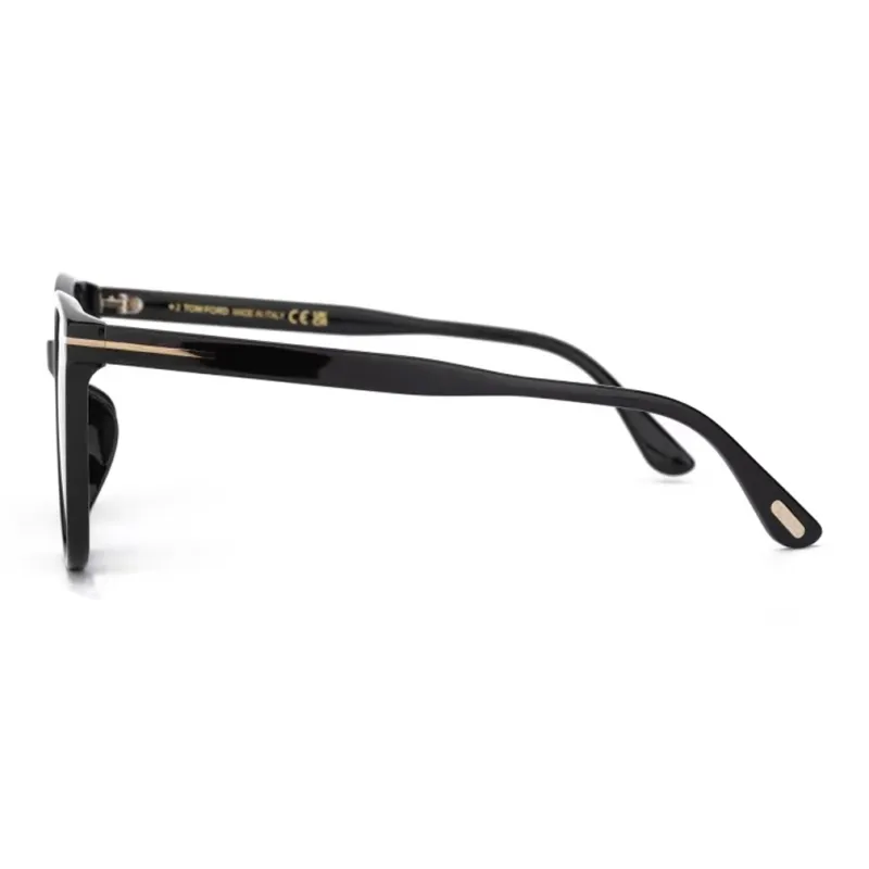 TOM FORD Plate Frame Irregular Shape Sunglasses Unisex Black-1