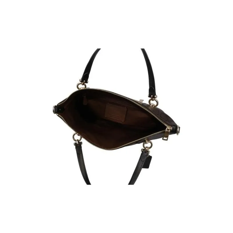 COACH Kacey Canvas Leather Crossbody Bag, Dumpling Bag, Handbag Trumpets Women's Brown Black Multicolor-4