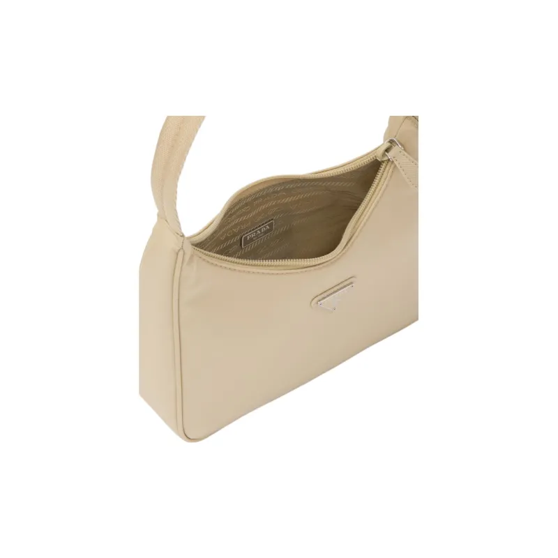 PRADA Re Edition Recycled Nylon Handbag Mini Women's Desert Beige-6