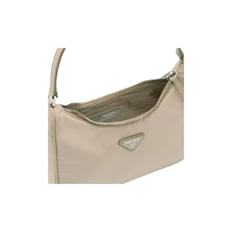 PRADA Re Edition Nylon Handbag Shoulder Bag Mini Women's Desert Beige-3