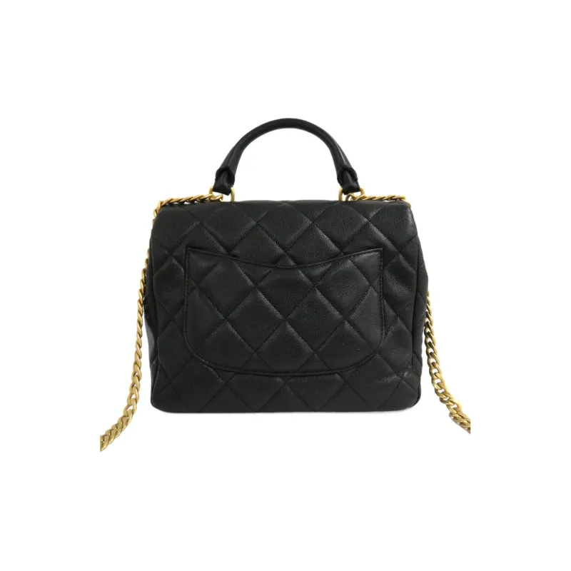 CHANEL 23P SS Calfskin Handbag, Shoulder Bag, Crossbody Bag Women's Black-1