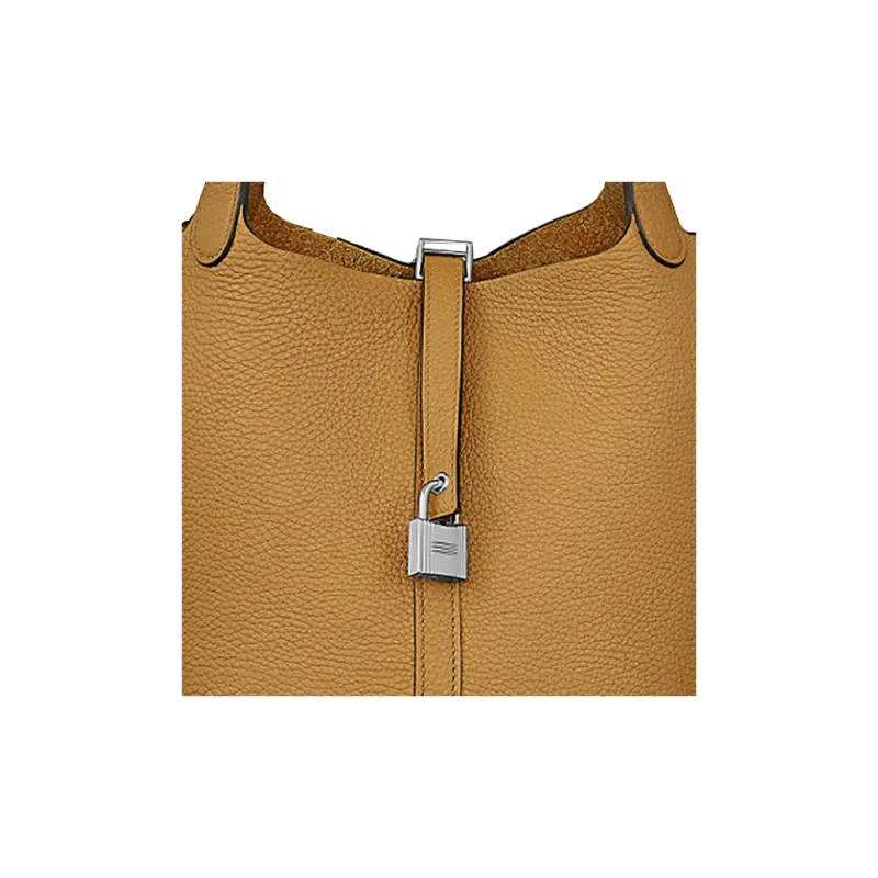 HERMES Picotin Lock Clemence Bullock Leather Bucket Bags Handbags Women's 4B Biscuit Cookie-4