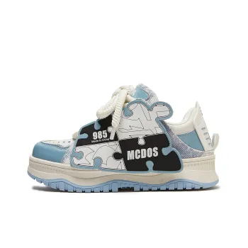 MC DOS Puffy Shoes Anti Slip Wear Resistant Low Top Skateboard Shoes Unisex Azure