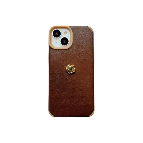 Icona TPU Material Advanced Khaki Chanel Inspired Camellia+Bracelet Phone Cases IPhone12/13/14/15/Pro/Ma