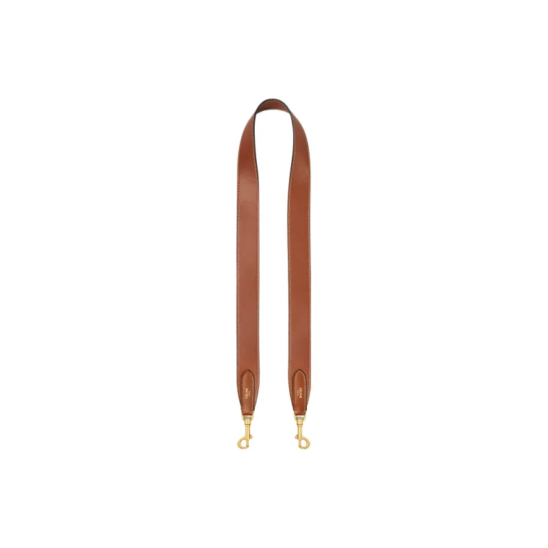 CELINE Smooth Calf Leather Long Strap Bag Strap Unisex Brown-0