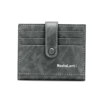MashaLanti Synthetic Leather Card Holder Men's Smoke Gray