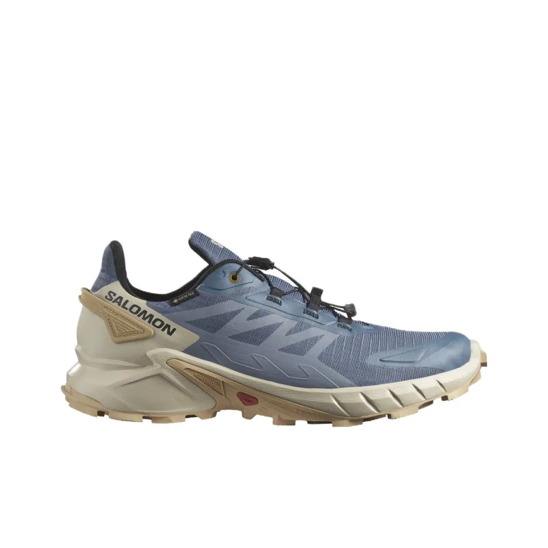 SALOMON Supercross 4 Cushioning Low Top Running Shoes Men's Blue Beige-1