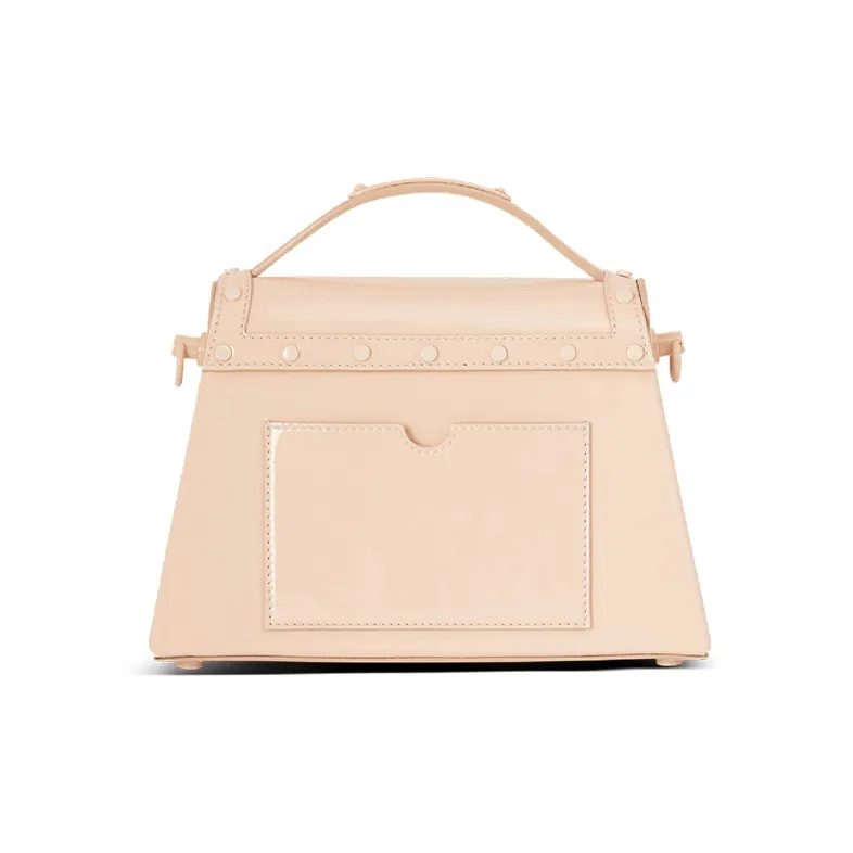 BALMAIN B BUZZ Leather Shoulder Bag Crossbody Bag Handbag Women's Beige-1