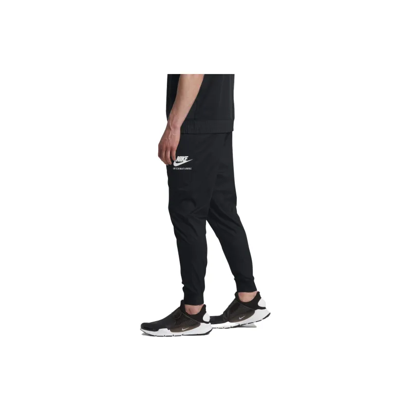 Nike INTERNATIONAL WOVEN JOGGER Knitted Sports Pants Men's Black-2