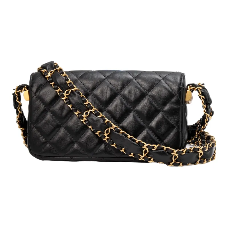 CHANEL Cow Leather Flap Bag, Shoulder Bag, Crossbody Bag Women's Black-2
