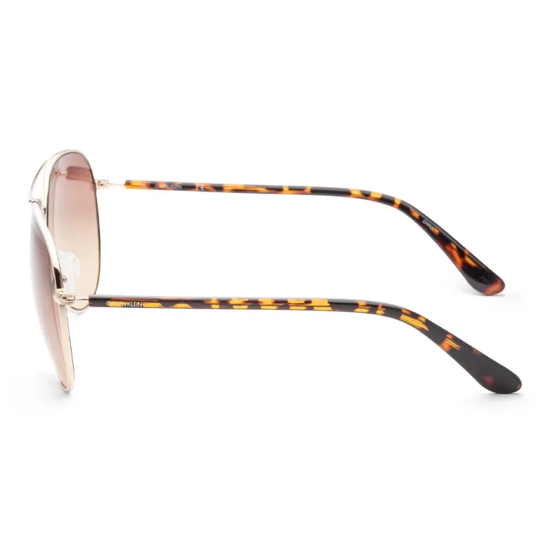 CK/Calvin Klein Metal Aviator Sunglasses Unisex Gold-1