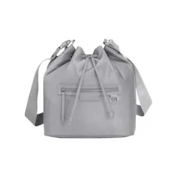 LONGCHAMP Le Pliage Néo Polyamide Canvas Bucket Bags Crossbody Bag Shoulder Bag Women's Cement Gray