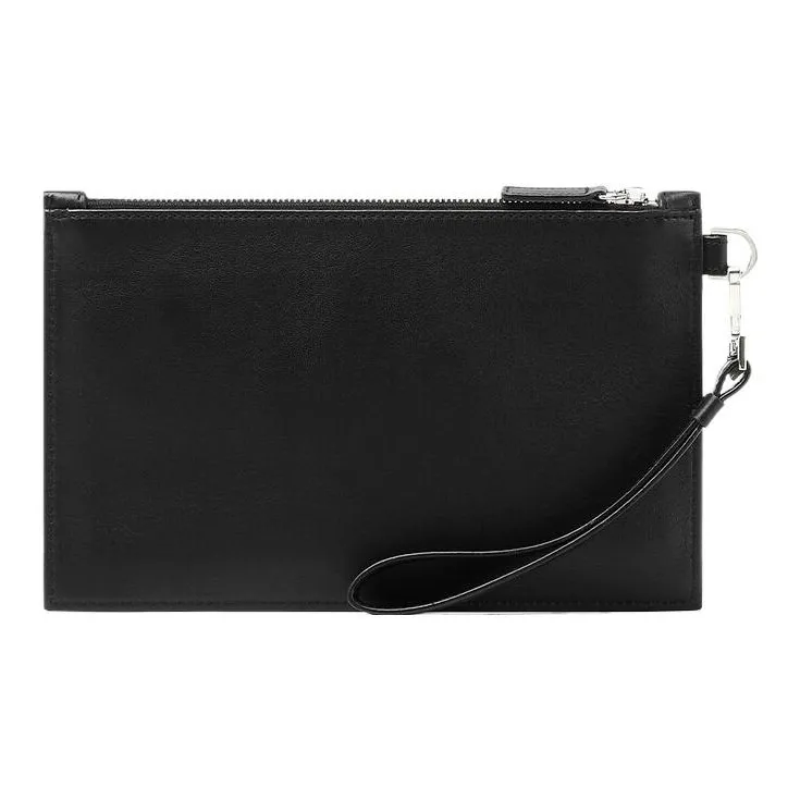 VERSACE MEDUSA BIGGIE Series Cow Leather Clutch Small Size Men's Black & Silver-2